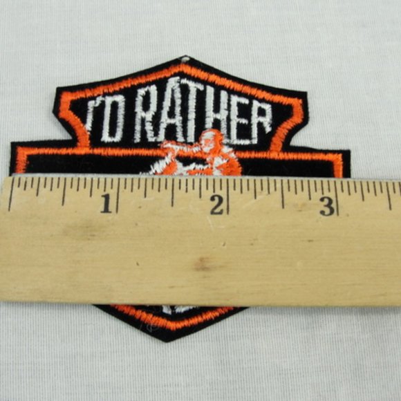 VTG AUTH HARLEY DAVIDSON I'D RATHER HARLEY PATCH - Picture 3 of 4